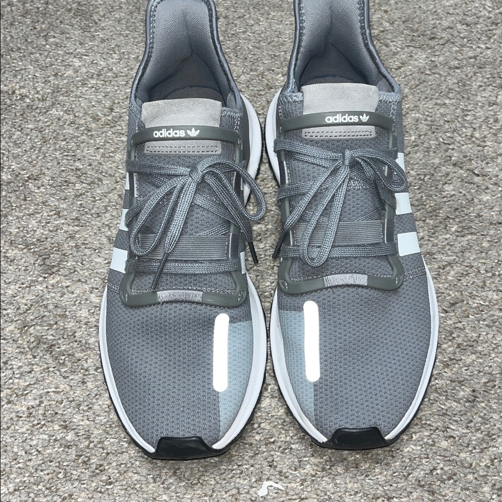 Adidas Gray and White Running Shoes